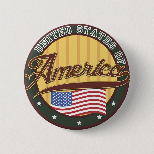 Amerikaanse logo-reisposter ronde button 5,7 cm (Voorkant)