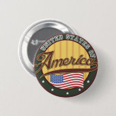 Amerikaanse logo-reisposter ronde button 5,7 cm (Voorkant /achterkant)