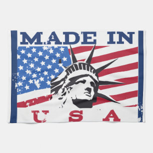 Amerikaanse logo-reisposter theedoek