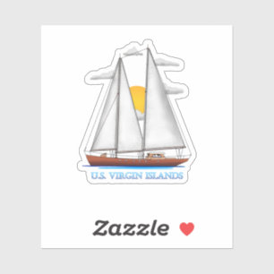 Amerikaanse Maagdeneilanden Kustland Nautical Sail Sticker