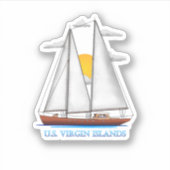 Amerikaanse Maagdeneilanden Kustland Nautical Sail Sticker (Voorkant)