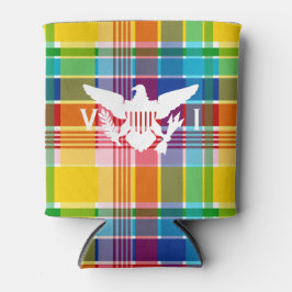 Amerikaanse Maagdeneilanden Madras Pattern & Flag Blikjeskoeler