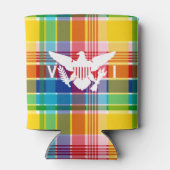 Amerikaanse Maagdeneilanden Madras Pattern & Flag Blikjeskoeler (Achterkant)