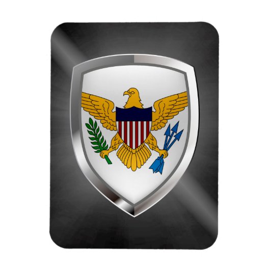 Amerikaanse Maagdeneilanden - Metallic Emblem Magneet (Verticaal)
