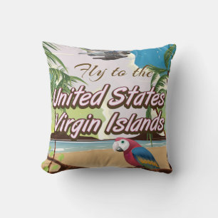 Amerikaanse Maagdeneilanden - poster voor oud reiz Kussen