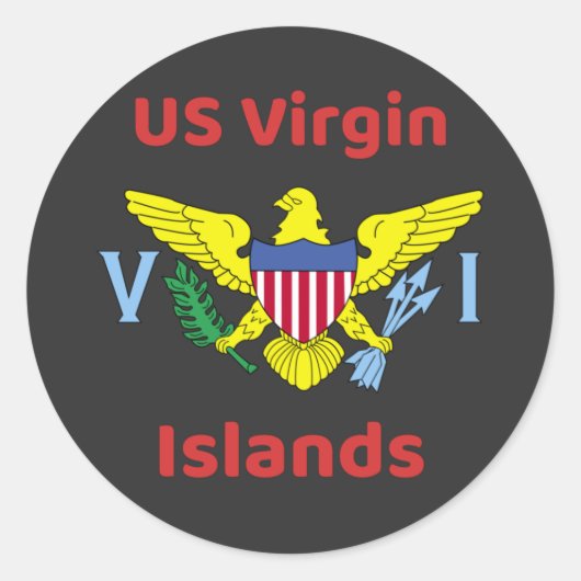 Amerikaanse Maagdeneilanden Ronde Sticker (Voorkant)