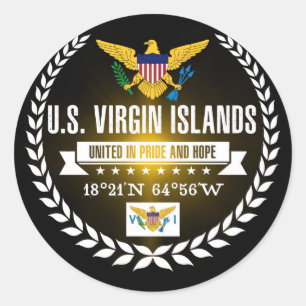 Amerikaanse Maagdeneilanden Ronde Sticker