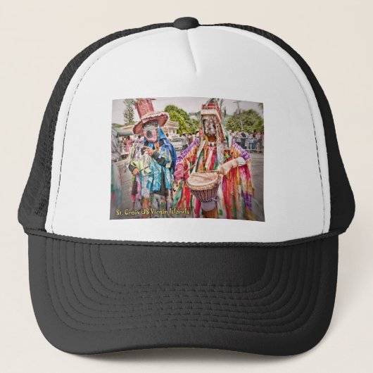 Amerikaanse Maagdeneilanden St. Croix USVI Masquer Trucker Pet (Voorkant)