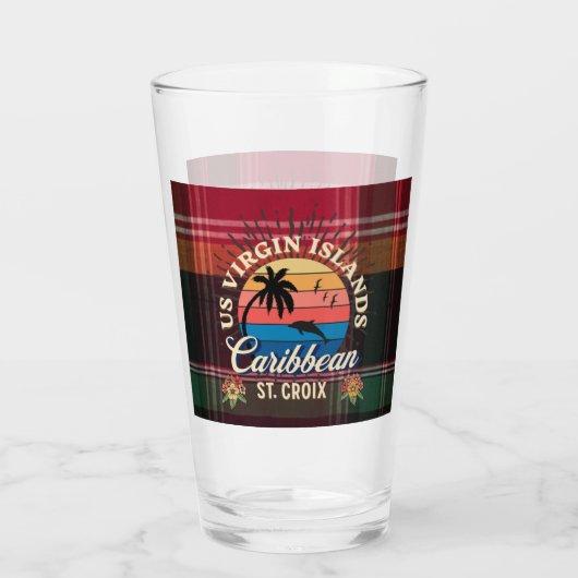 Amerikaanse Maagdeneilanden St. Croix USVI Tropisc Glas (Achterkant)
