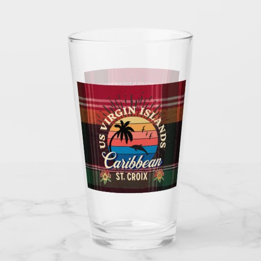 Amerikaanse Maagdeneilanden St. Croix USVI Tropisc Glas (Voorkant)