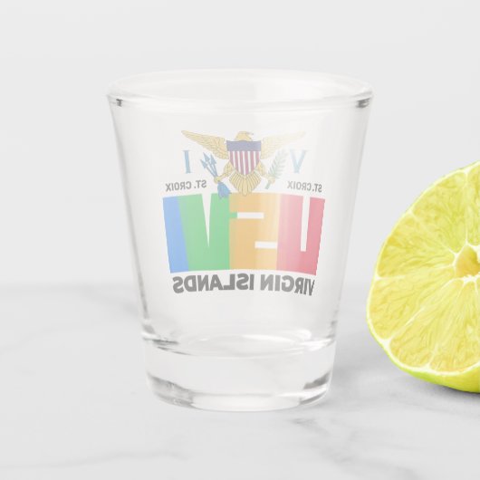 Amerikaanse Maagdeneilanden St. Croix USVI tropisc Shot Glas (Achterkant)
