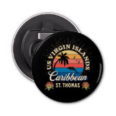 Amerikaanse Maagdeneilanden St. Thomas USVI tropis Button Flesopener (Voorkant)