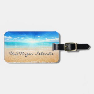 Amerikaanse Maagdeneilanden strand zonsopgang Bagagelabel