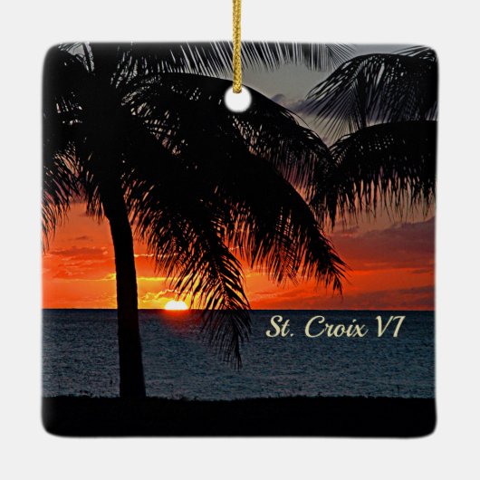 Amerikaanse Maagdeneilanden Sunset St. Croix USVI Keramisch Ornament (Achterkant)