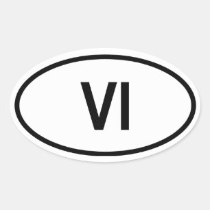 Amerikaanse Maagdeneilanden "VI" Ovale Sticker
