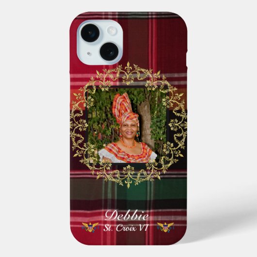 Amerikaanse Maagdeneilanden Vlag Madras Gold Perso Case-Mate iPhone Case (Achterkant)