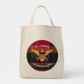 Amerikaanse Maagdeneilanden Vlag Madras St. Thomas Tote Bag (Achterkant)