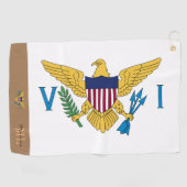 Amerikaanse Maagdeneilanden vlag monogram / golfha Golfhanddoek (Horizontaal)
