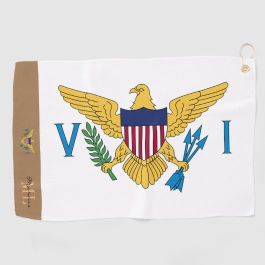 Amerikaanse Maagdeneilanden vlag monogram / golfha Golfhanddoek (Horizontaal)
