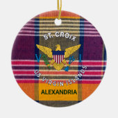 Amerikaanse Maagdeneilanden vlag St. Croix Madras Keramisch Ornament (Voorkant)