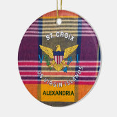 Amerikaanse Maagdeneilanden vlag St. Croix Madras Keramisch Ornament (Links)