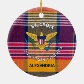 Amerikaanse Maagdeneilanden vlag St. Croix Madras Keramisch Ornament (Achterkant)