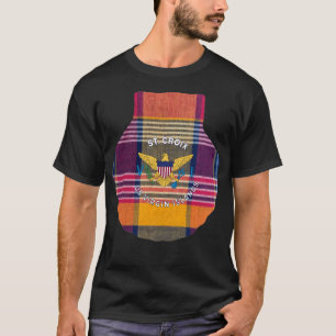 Amerikaanse Maagdeneilanden vlag St. Croix Madras T-shirt