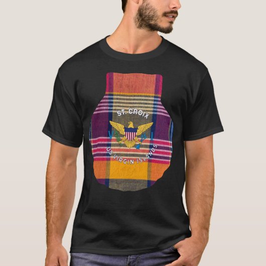 Amerikaanse Maagdeneilanden vlag St. Croix Madras  T-shirt (Voorkant)