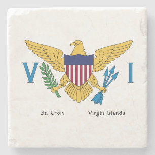 Amerikaanse Maagdeneilanden vlag St. Croix USVI Ca Stenen Onderzetter