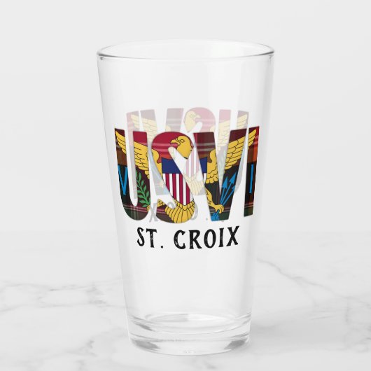 Amerikaanse Maagdeneilanden vlag St. Croix USVI Ma Glas (Achterkant)