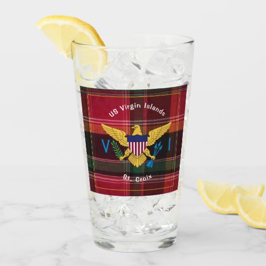Amerikaanse Maagdeneilanden vlag St. Croix USVI Ma Glas (Voorkant ijs)