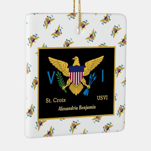 Amerikaanse Maagdeneilanden vlag St. Croix USVI pe Keramisch Ornament (Rechts)