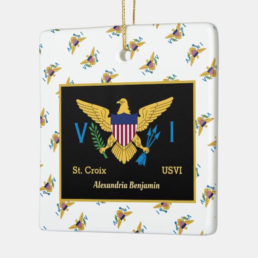 Amerikaanse Maagdeneilanden vlag St. Croix USVI pe Keramisch Ornament (Links)