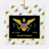 Amerikaanse Maagdeneilanden vlag St. Croix USVI pe Keramisch Ornament (Achterkant)