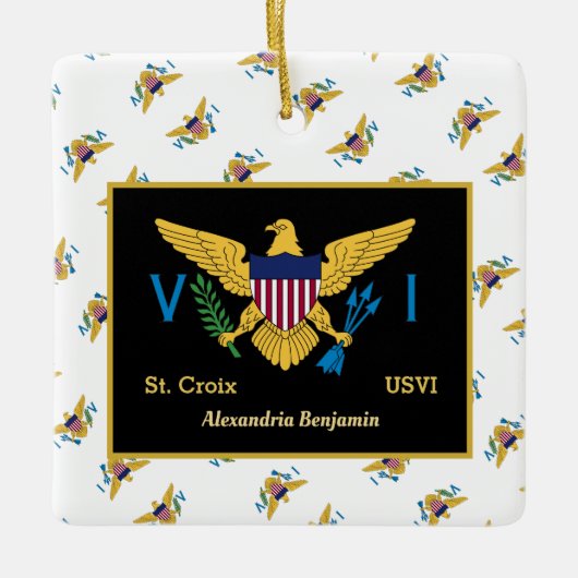 Amerikaanse Maagdeneilanden vlag St. Croix USVI pe Keramisch Ornament (Voorkant)
