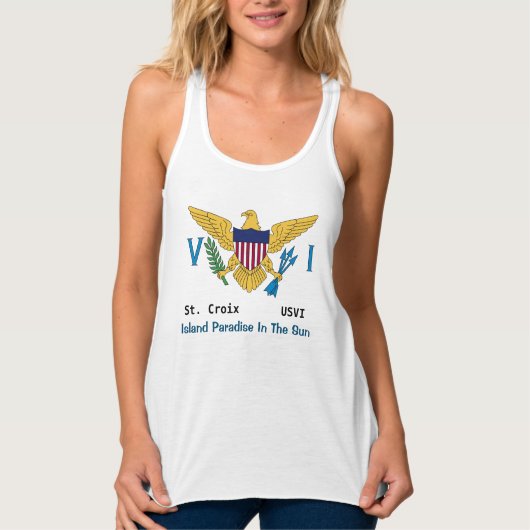 Amerikaanse Maagdeneilanden vlag St. Croix USVI pe Tanktop (Voorkant)