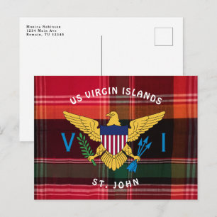 Amerikaanse Maagdeneilanden vlag St. John USVI Mad Briefkaart