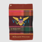 Amerikaanse Maagdeneilanden vlag St. Thomas Madras Golfhanddoek (Voorkant)