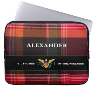 Amerikaanse Maagdeneilanden vlag St. Thomas Madras Laptop Sleeve