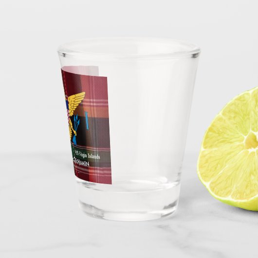 Amerikaanse Maagdeneilanden vlag St. Thomas Madras Shot Glas (Rechts)