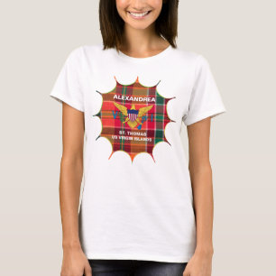 Amerikaanse Maagdeneilanden vlag St. Thomas Madras T-shirt