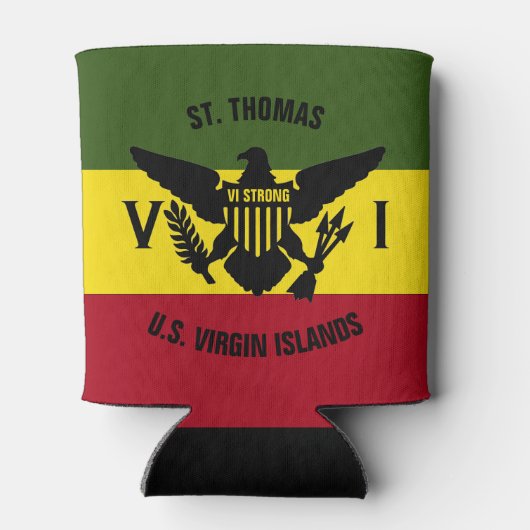 Amerikaanse Maagdeneilanden vlag St. Thomas Red Ye Blikjeskoeler (Achterkant)