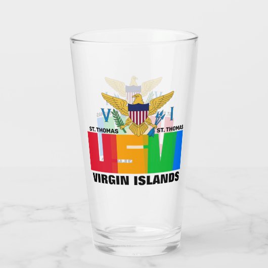 Amerikaanse Maagdeneilanden Vlag St. Thomas USVI C Glas (Achterkant)