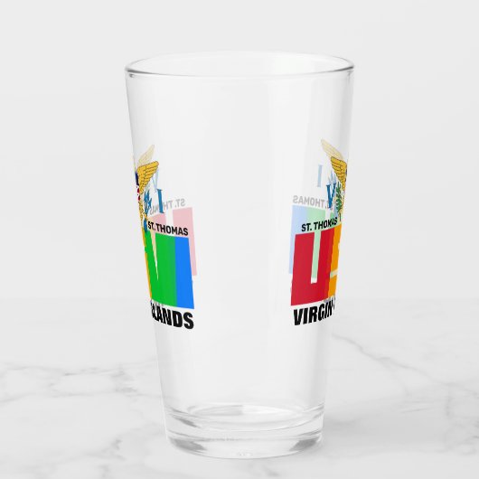 Amerikaanse Maagdeneilanden Vlag St. Thomas USVI C Glas (Links)