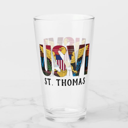 Amerikaanse Maagdeneilanden vlag St. Thomas USVI M Glas (Achterkant)
