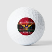 Amerikaanse Maagdeneilanden vlag St. Thomas USVI M Golfballen (Voorkant)