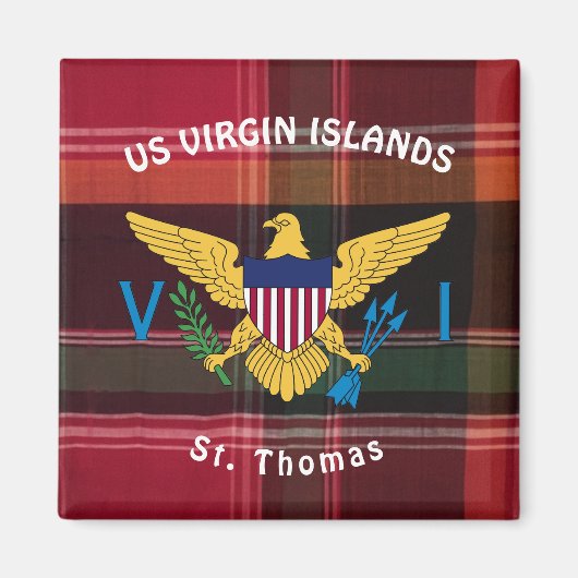 Amerikaanse Maagdeneilanden vlag St. Thomas USVI M Magneet (Voorkant)