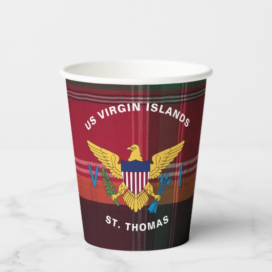 Amerikaanse Maagdeneilanden vlag St. Thomas USVI M Papieren Bekers (Achterkant)