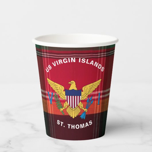Amerikaanse Maagdeneilanden vlag St. Thomas USVI M Papieren Bekers (Voorkant)