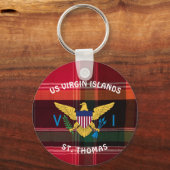 Amerikaanse Maagdeneilanden vlag St. Thomas USVI M Sleutelhanger (Voorkant)
